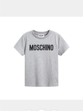 Moschino Kids Light Gray Tee with Black Logo